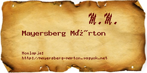 Mayersberg Márton névjegykártya